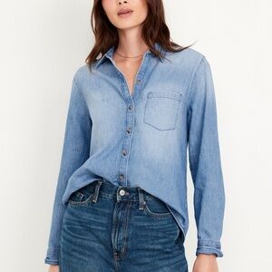 Old Navy Blue Women Jeans Shirt